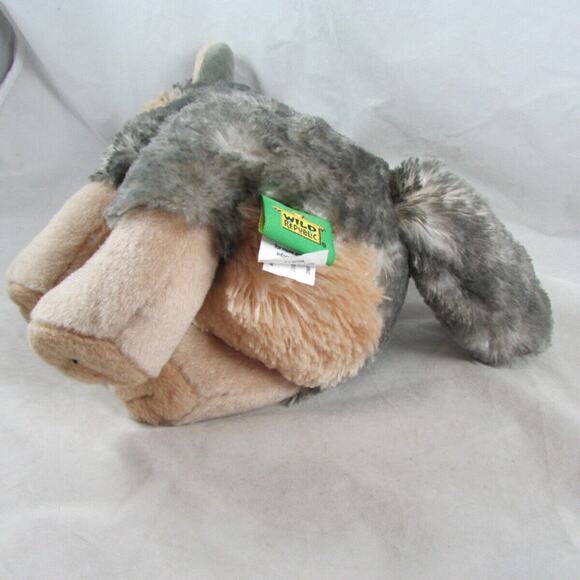 Wild Republic Stuffed Plush Gray Wolf Toy Animal 12" in Seated Pose - Picture 6 of 8